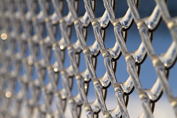 Image showing chainlink fence, covered with ice