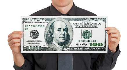 Image showing Businessman holding money