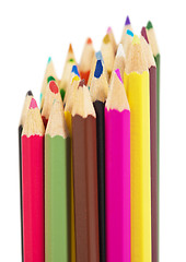 Image showing Set of colored wooden pencils