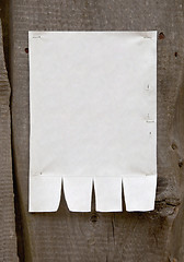 Image showing Paper announcement on wooden fence - template