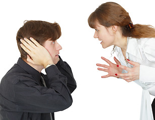 Image showing Man and woman swear