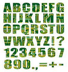 Image showing Electronic alphabet with letters and digits from circuit board