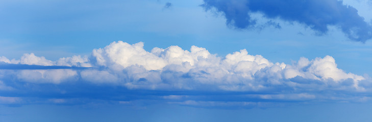 Image showing Long cloud in sky - panoramic photo