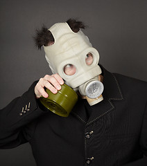 Image showing Portrait of a funny guy in mask