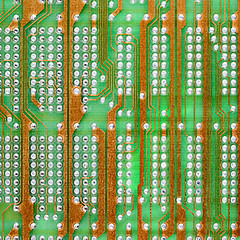 Image showing Hi-tech electronic circuit board green texture