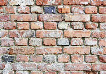 Image showing Old dilapidated rough brick wall