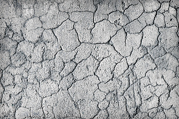 Image showing Deep large cracks on surface of plaster