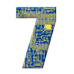 Image showing Digit from electronic circuit board alphabet on white background