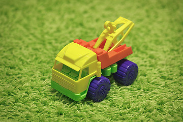 Image showing Small toy - car on carpet