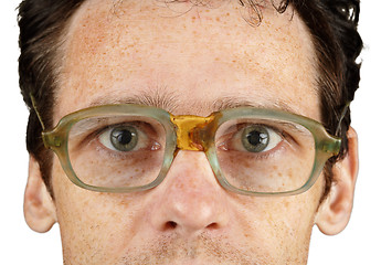 Image showing Face in bad old spectacles