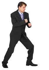 Image showing Businessman ready to fight