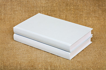 Image showing Two books in a white cover on canvas