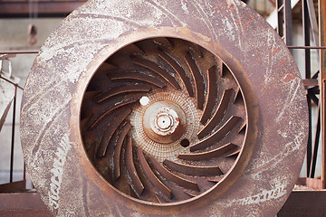 Image showing Old rusty big industrial fan
