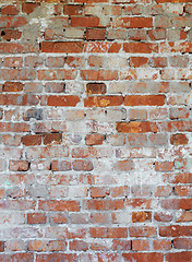 Image showing Background - dilapidated red brick wall