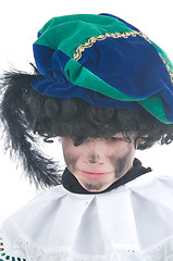 Image showing Child playing Zwarte Piet or Black Pete