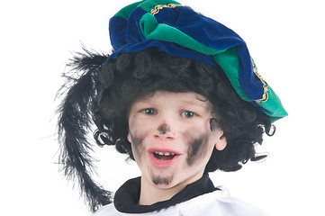 Image showing Child playing Zwarte Piet or Black Pete