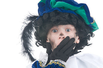 Image showing Child playing Zwarte Piet or Black Pete