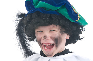 Image showing Child playing Zwarte Piet or Black Pete