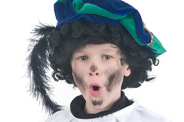 Image showing Child playing Zwarte Piet or Black Pete