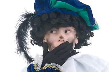 Image showing Child playing Zwarte Piet or Black Pete