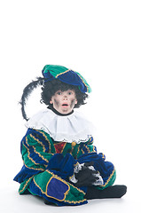 Image showing Child playing Zwarte Piet or Black Pete