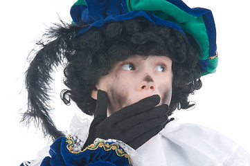 Image showing Child playing Zwarte Piet or Black Pete