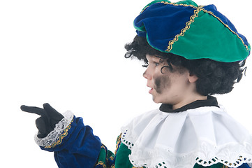 Image showing Child playing Zwarte Piet or Black Pete