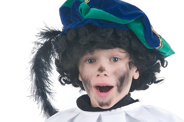 Image showing Child playing Zwarte Piet or Black Pete