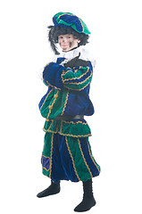 Image showing Child playing Zwarte Piet or Black Pete