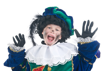 Image showing Child playing Zwarte Piet or Black Pete