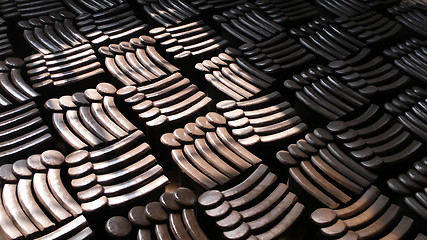 Image showing Piles of roof tiles made of pottery