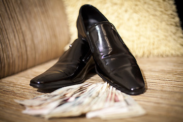 Image showing Black varnish shoes