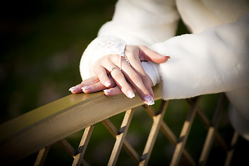 Image showing Hands of the bride