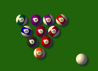 Image showing pool balls with white ball