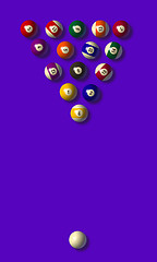 Image showing pool balls over a blue background