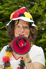 Image showing Female soccer Fan