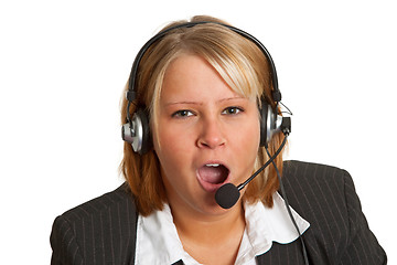 Image showing Yawning businesswoman