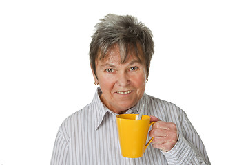 Image showing Woman drinking coffee