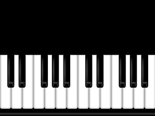 Image showing Piano Keyboard Black and White Background
