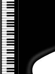 Image showing Grand Piano Keyboard Black and White Background