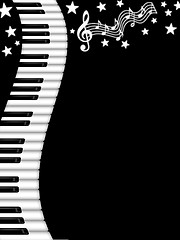 Image showing Wavy Piano Keyboard Black and White Background