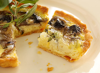 Image showing Mushroom Quiche Slice