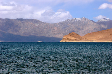 Image showing Landscape of mountains and blue lake