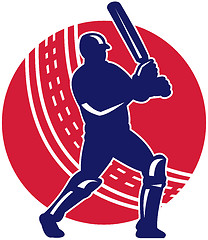 Image showing cricket batsman batting
