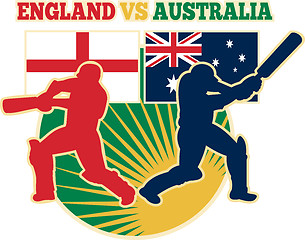 Image showing cricket batsman batting england australia