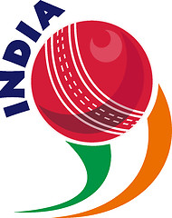 Image showing cricket ball flying india