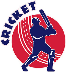 Image showing cricket batsman batting