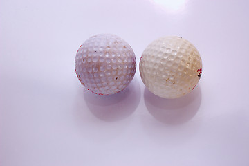 Image showing old used golf balls