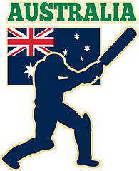 Image showing cricket batsman batting australia