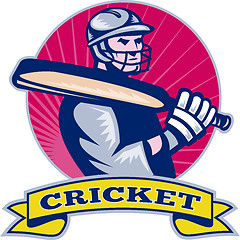 Image showing cricket batsman batting